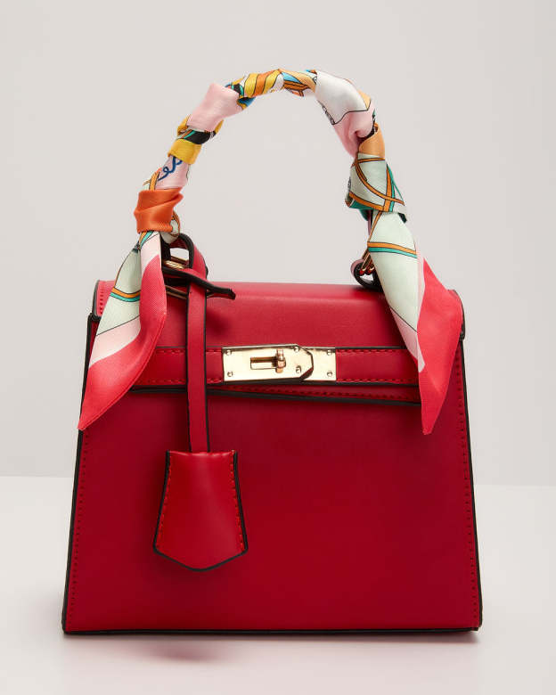 Tracey Structured Scarf Top Handle Bag-Matylis