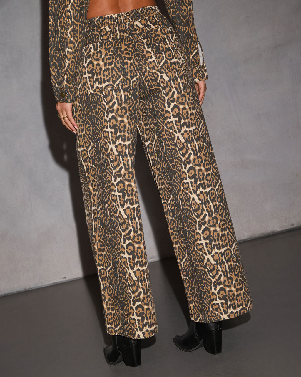 Wild Aura Wide Leg Animal Print Pants-Matylis