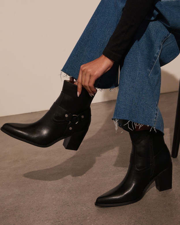 Walk Away Western Hardware Ankle Booties-Matylis