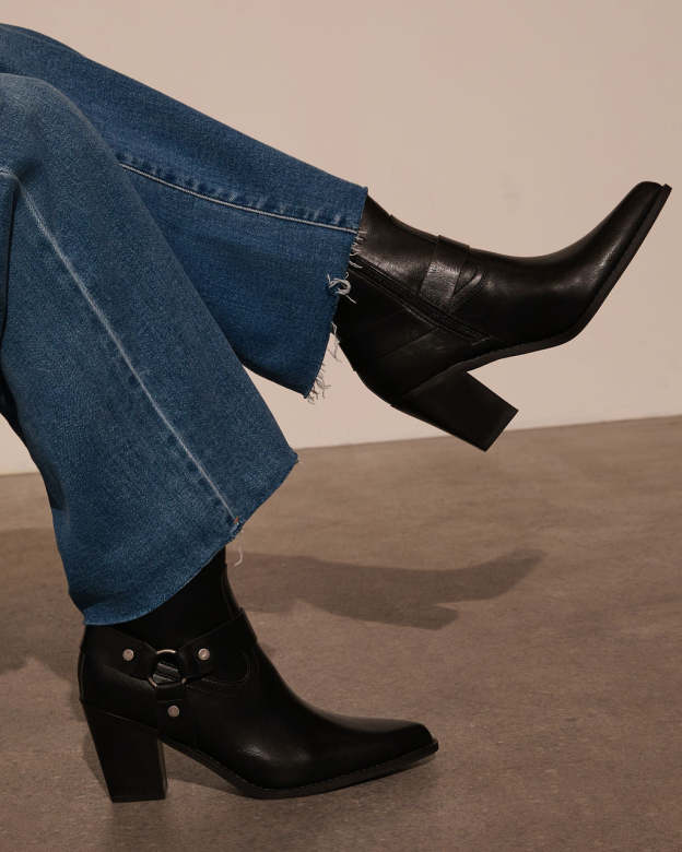 Walk Away Western Hardware Ankle Booties-Matylis