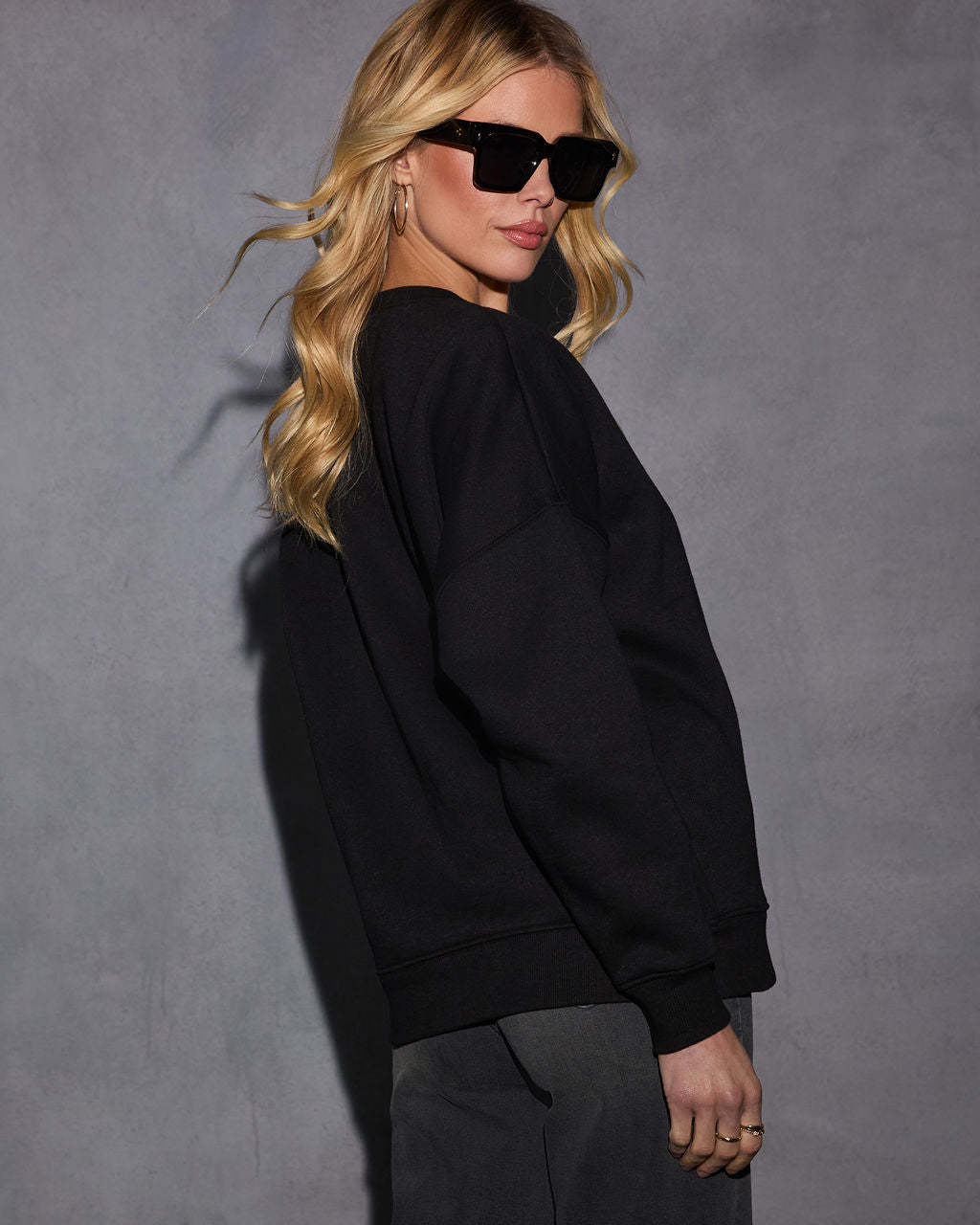 Woah Pocketed Cotton Blend Mock Neck Sweatshirt-Matylis