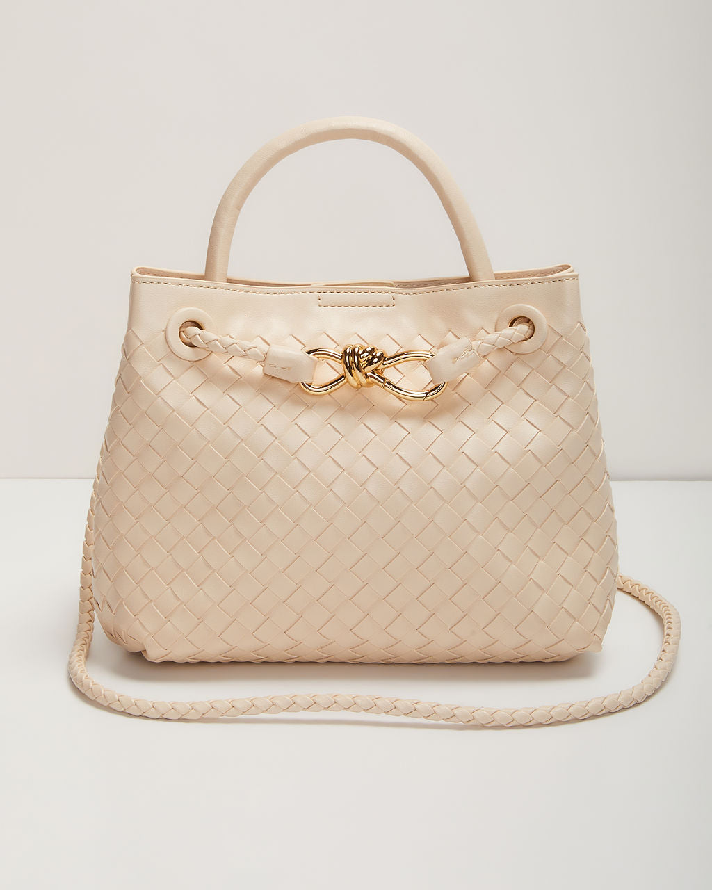 Vita Woven Bow Detail Crossbody Bag-Matylis