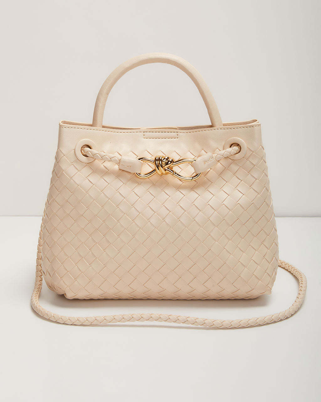 Vita Woven Bow Detail Crossbody Bag-Matylis