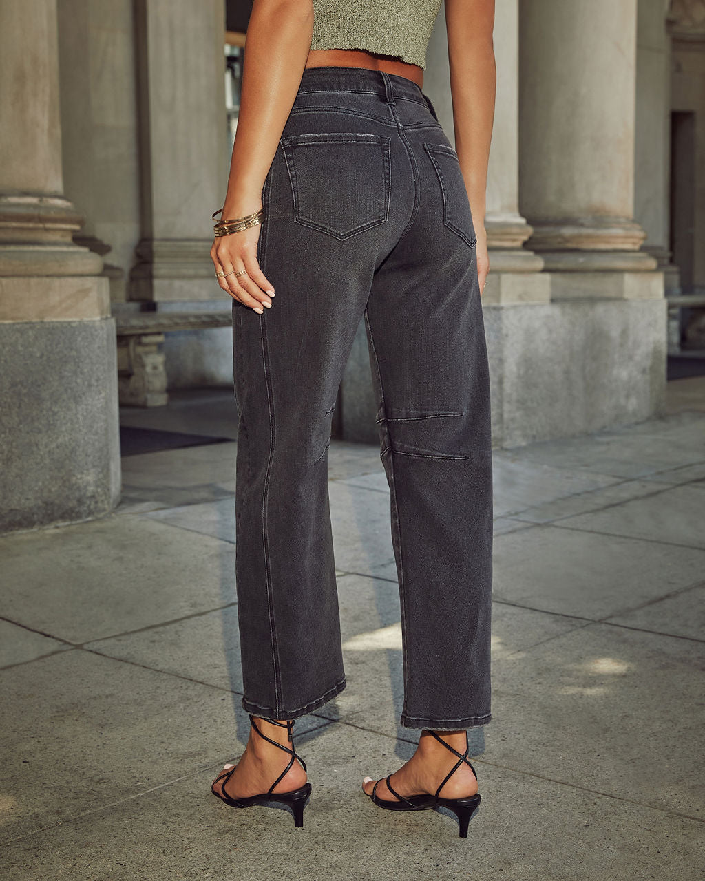 Wild Honey High Rise Barrel Jeans-Matylis