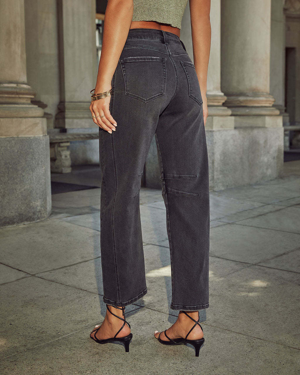 Wild Honey High Rise Barrel Jeans-Matylis
