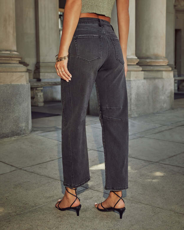 Wild Honey High Rise Barrel Jeans-Matylis