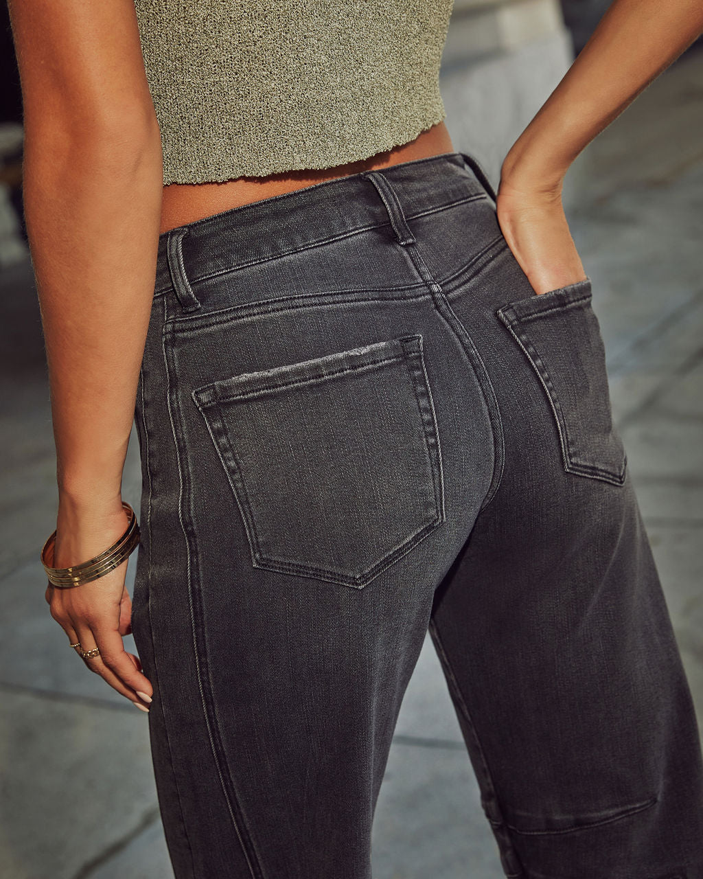 Wild Honey High Rise Barrel Jeans-Matylis