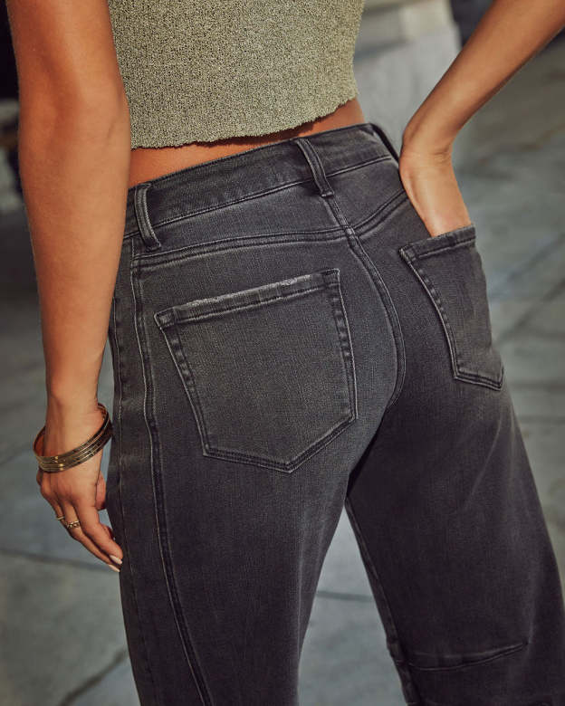 Wild Honey High Rise Barrel Jeans-Matylis