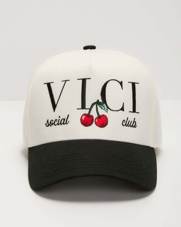 Matylis Social Club Embroidered Cherries Hat-Matylis