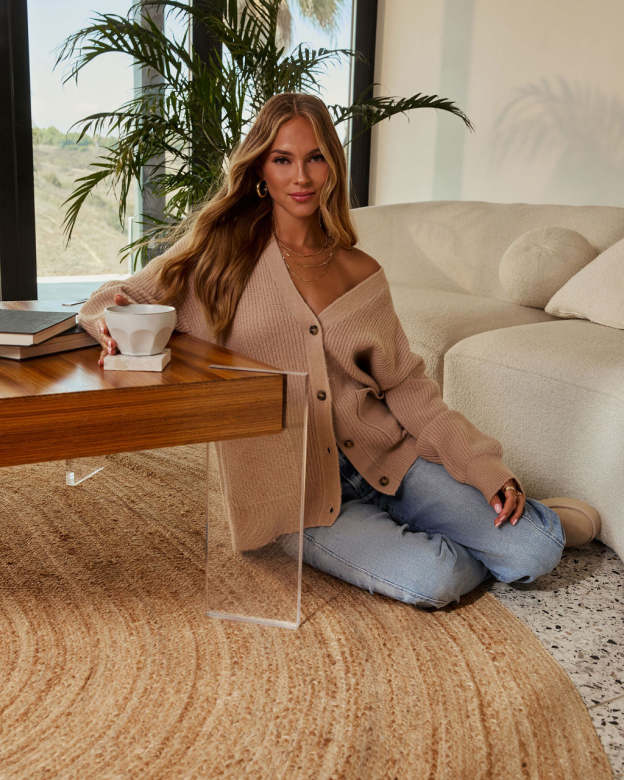 Warm Latte Oversized Cardigan-Matylis