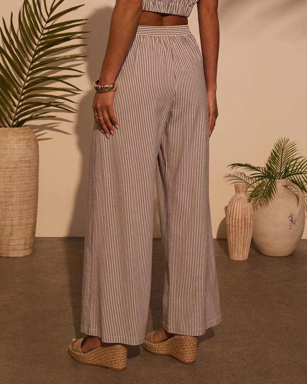 Weekend Trip Pinstripe Wide Leg Pants-Matylis