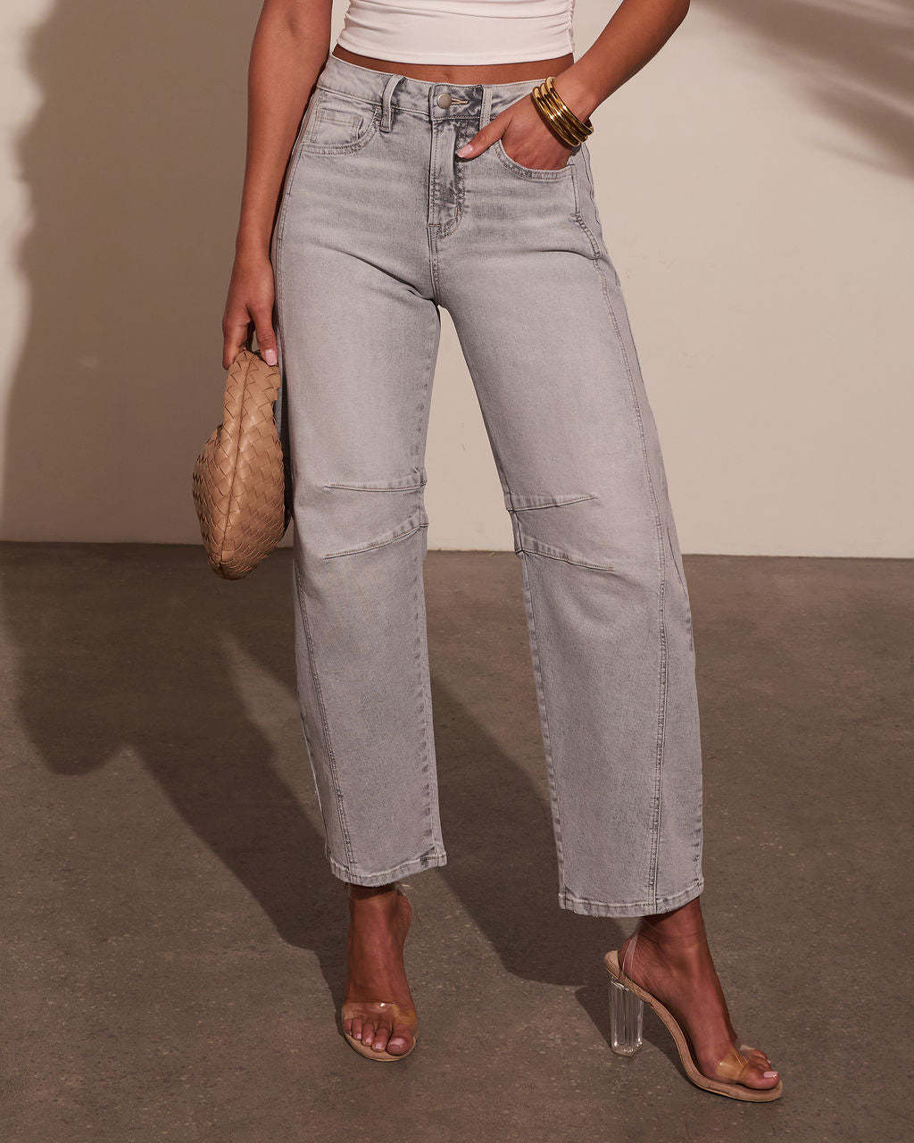 Wild Honey High Rise Barrel Jeans-Matylis