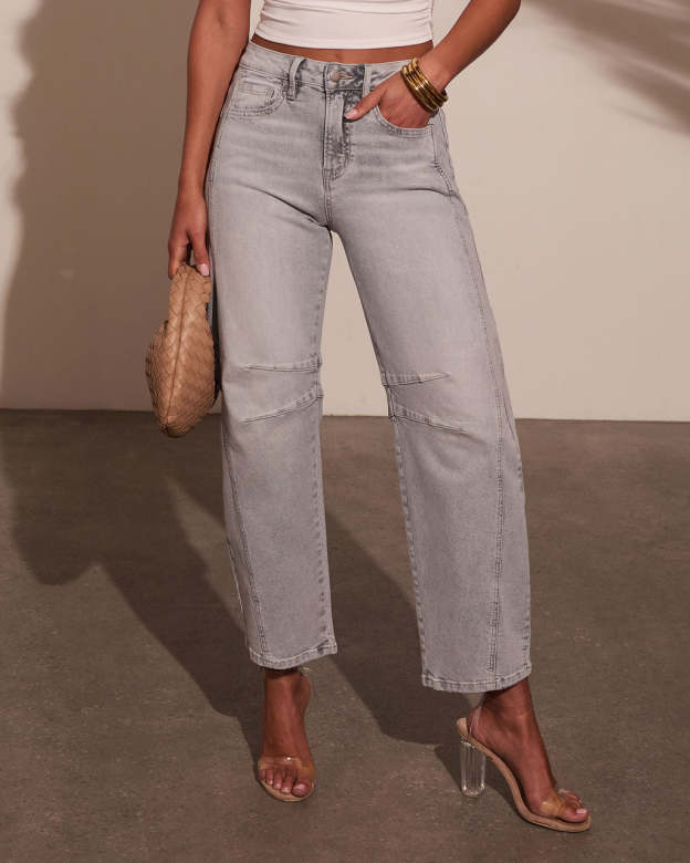 Wild Honey High Rise Barrel Jeans-Matylis