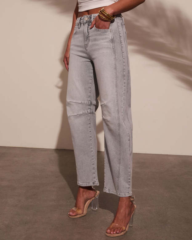 Wild Honey High Rise Barrel Jeans-Matylis