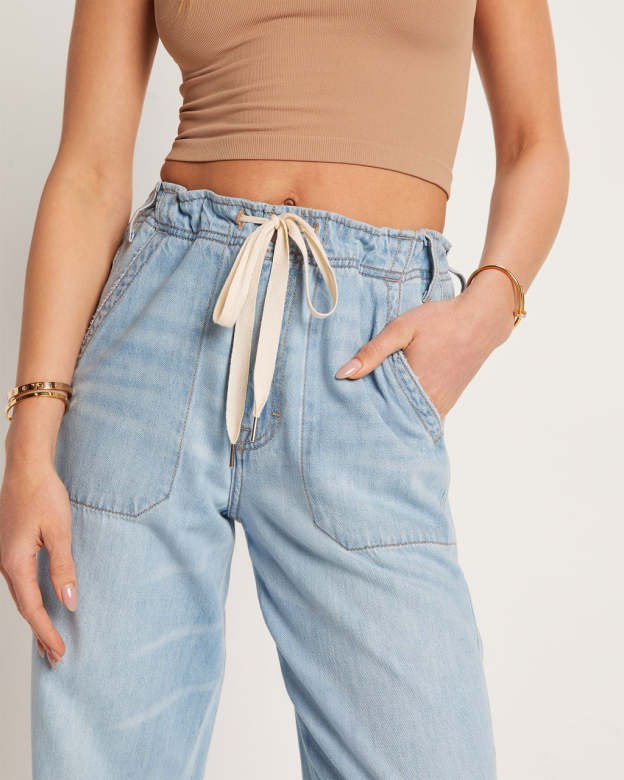 Westley Drawstring Wide Leg Jeans-Matylis