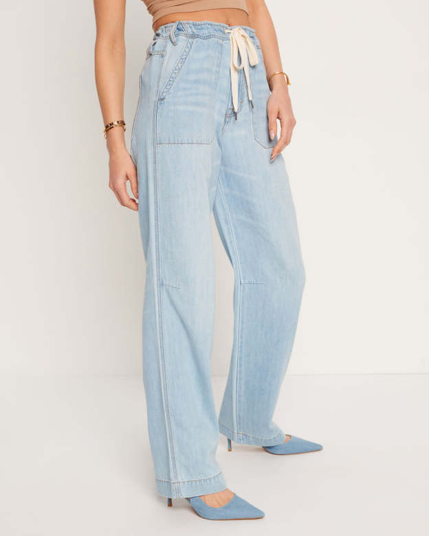 Westley Drawstring Wide Leg Jeans-Matylis