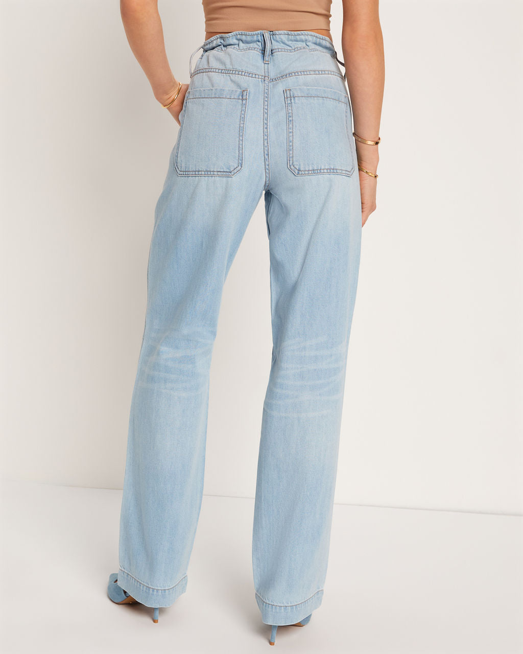 Westley Drawstring Wide Leg Jeans-Matylis