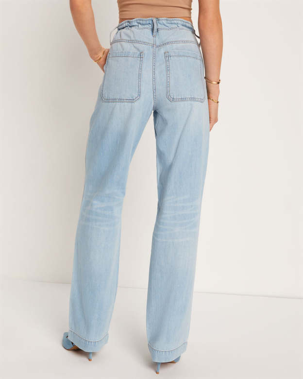 Westley Drawstring Wide Leg Jeans-Matylis
