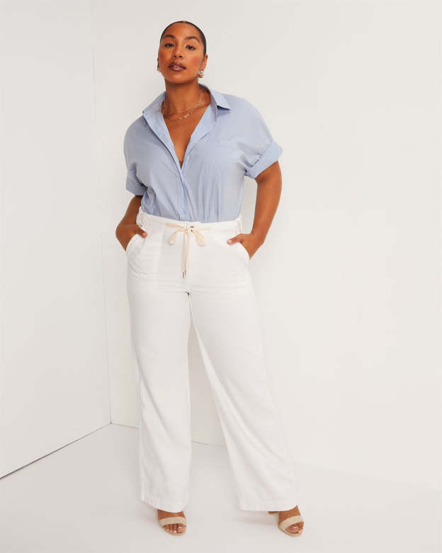 Westley Drawstring Wide Leg Jeans-Matylis