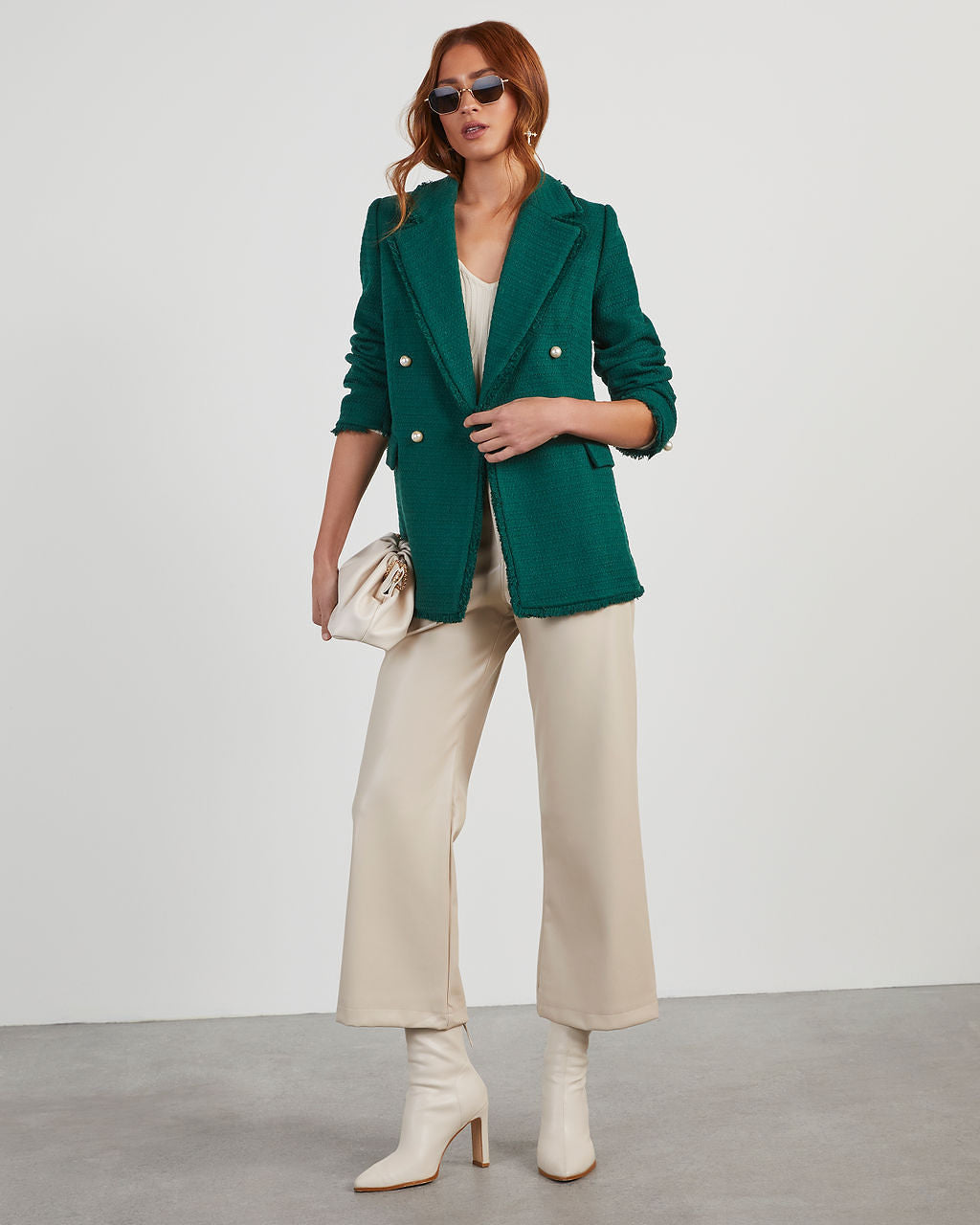 Workwear Icon Frayed Trim Blazer-Matylis