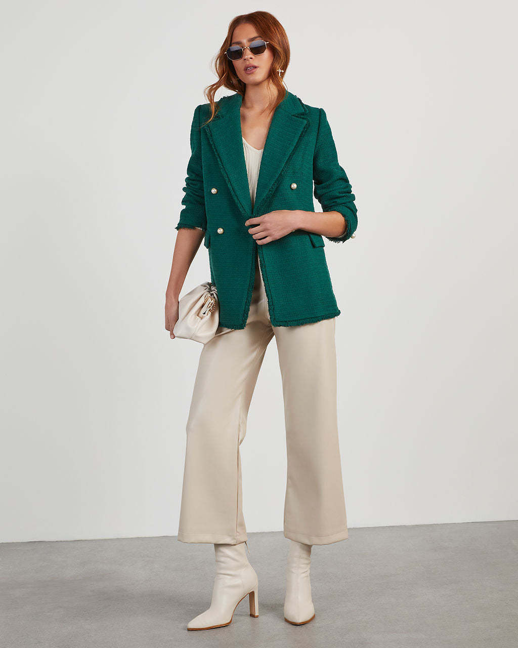 Workwear Icon Frayed Trim Blazer-Matylis