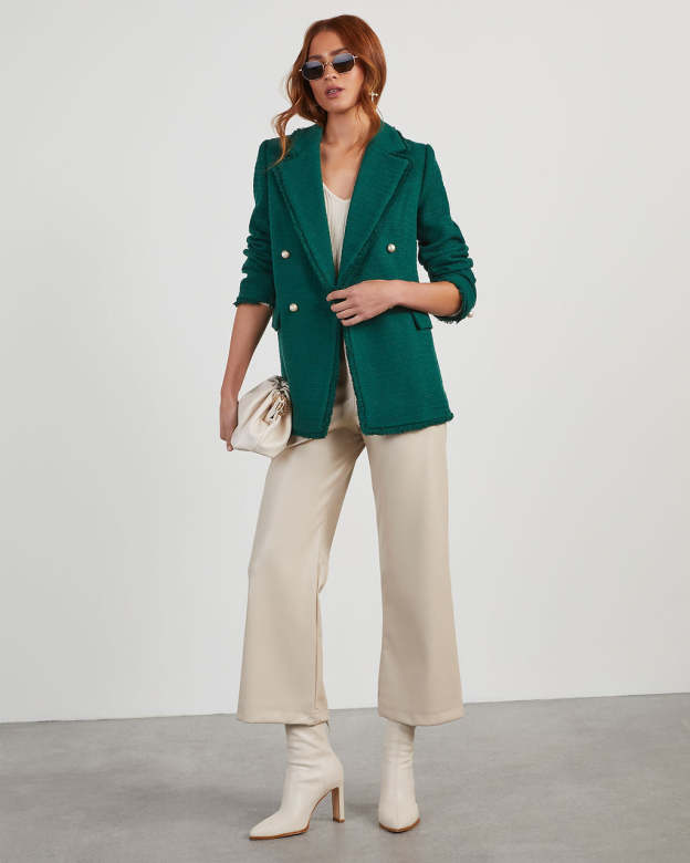 Workwear Icon Frayed Trim Blazer-Matylis