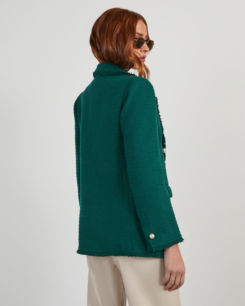 Workwear Icon Frayed Trim Blazer-Matylis