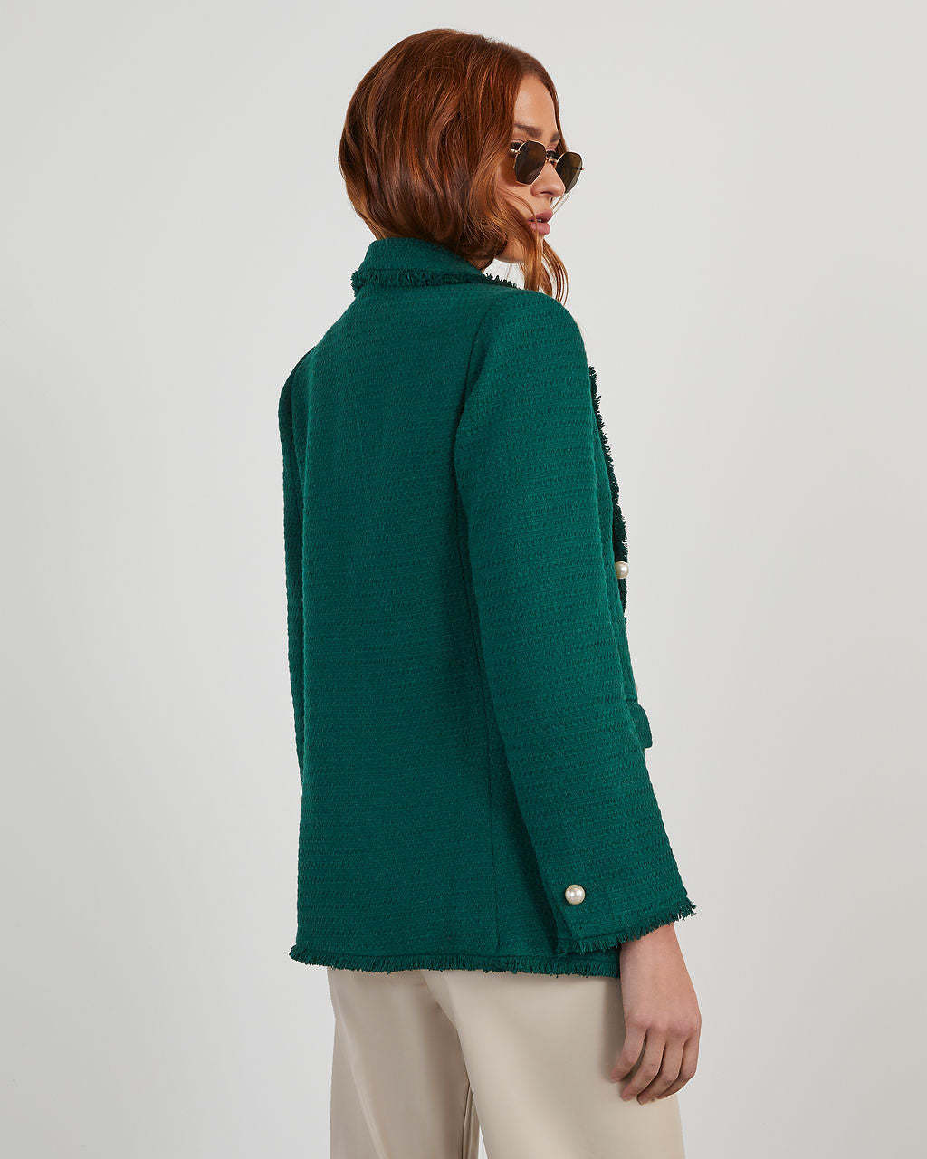 Workwear Icon Frayed Trim Blazer-Matylis