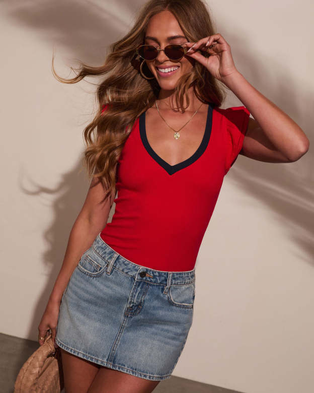 Wilma Ribbed Short Sleeve Top-Matylis