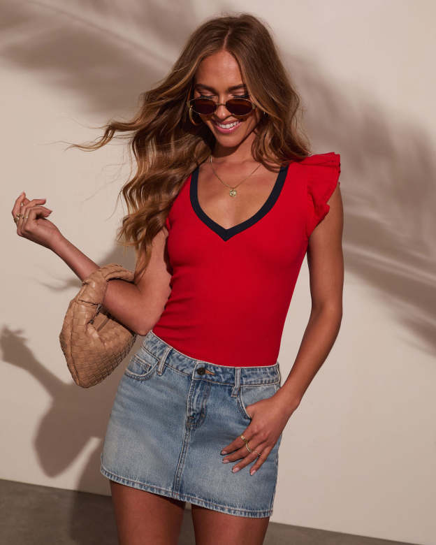 Wilma Ribbed Short Sleeve Top-Matylis