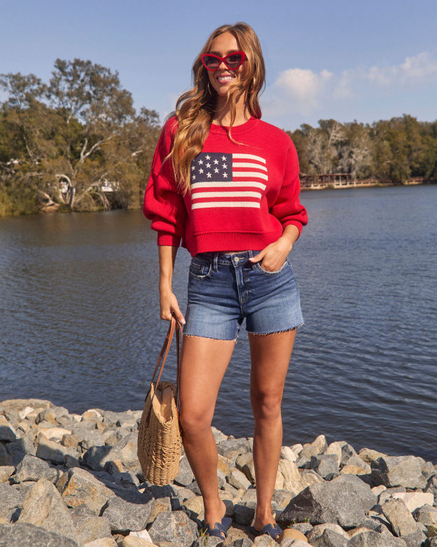 Western Light Distressed Denim Shorts-Matylis