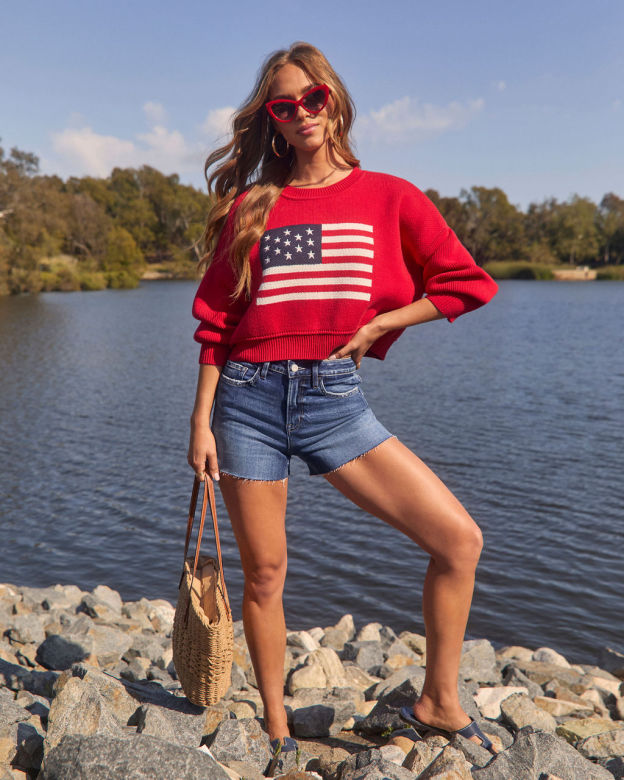 Western Light Distressed Denim Shorts-Matylis