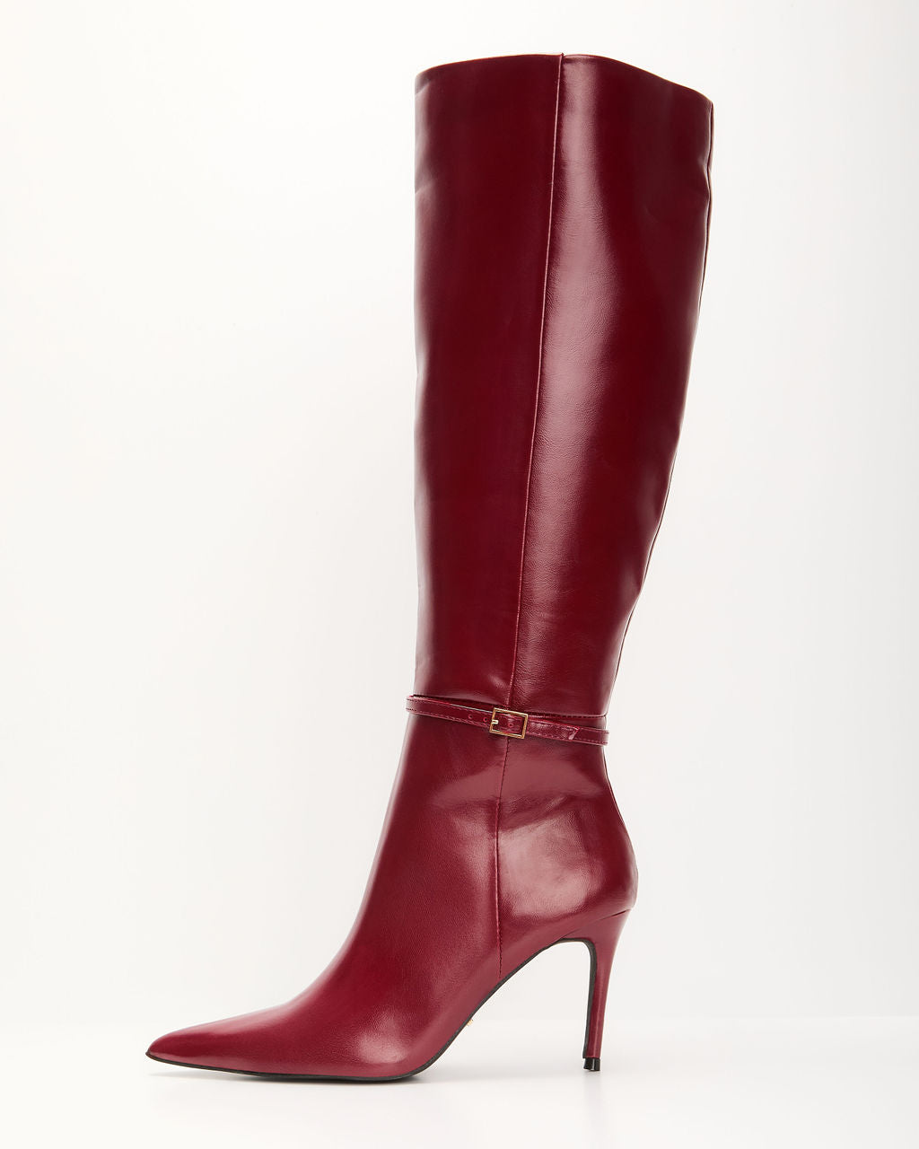 Violetta Patent Leather Heeled Knee High Boots-Matylis