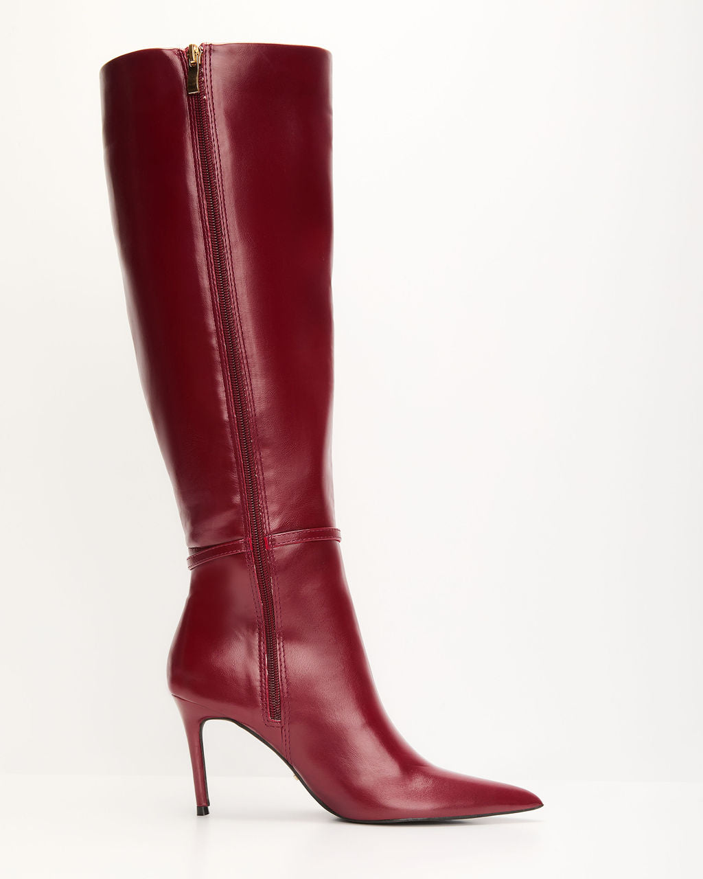 Violetta Patent Leather Heeled Knee High Boots-Matylis