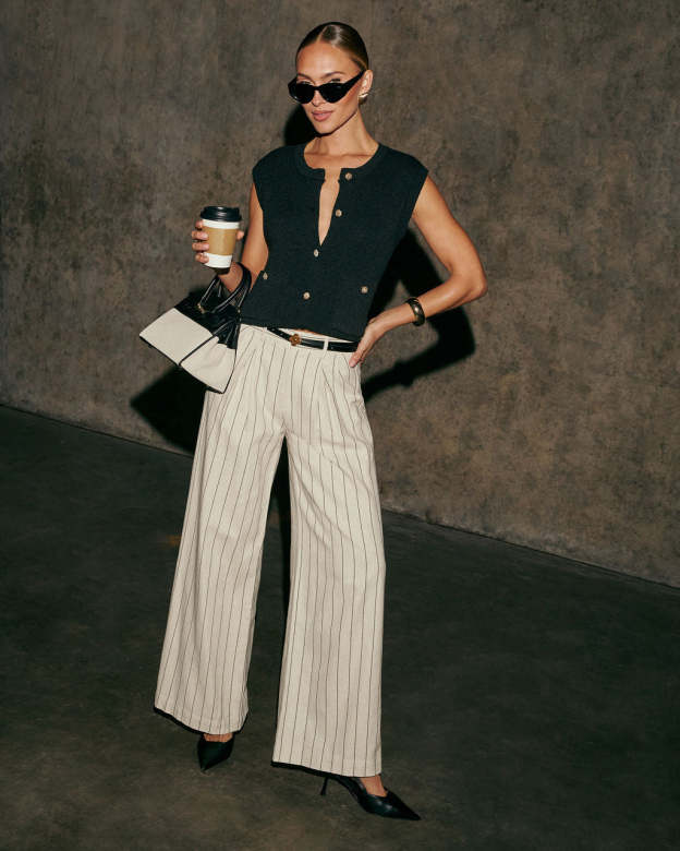 Verra Wide Leg Striped Pants-Matylis
