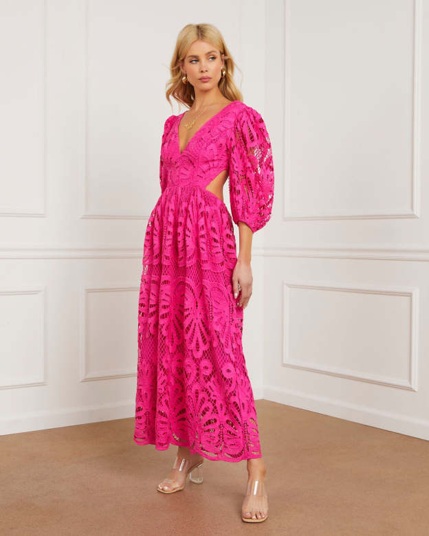 Vivianna Eyelet Maxi Dress-Matylis