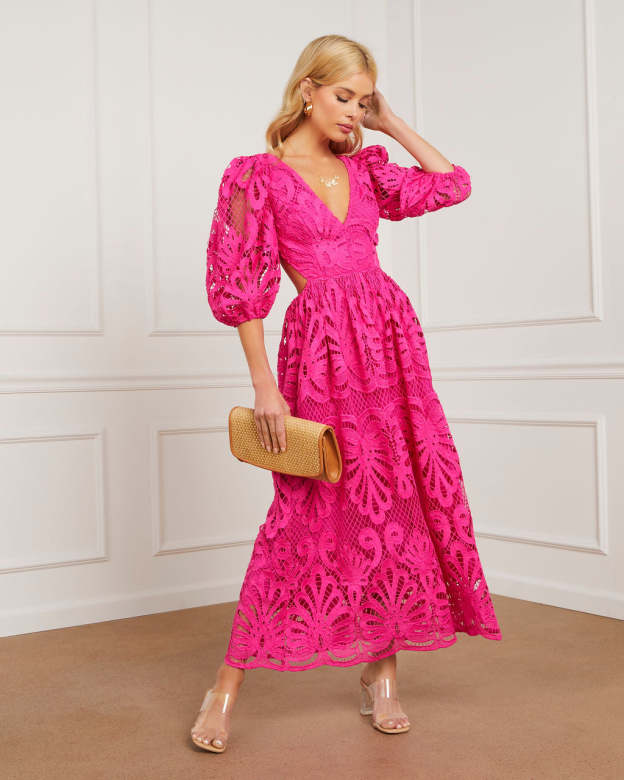 Vivianna Eyelet Maxi Dress-Matylis