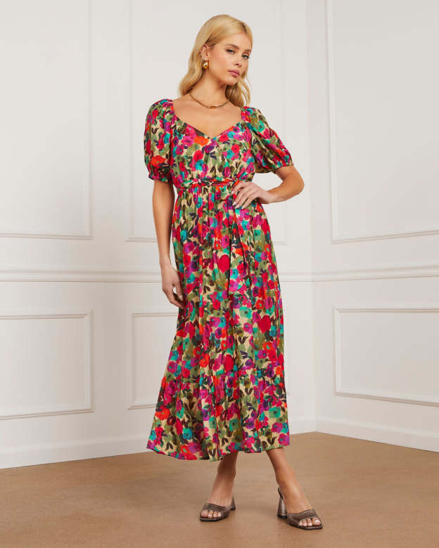 Willa Floral Midi Dress-Matylis