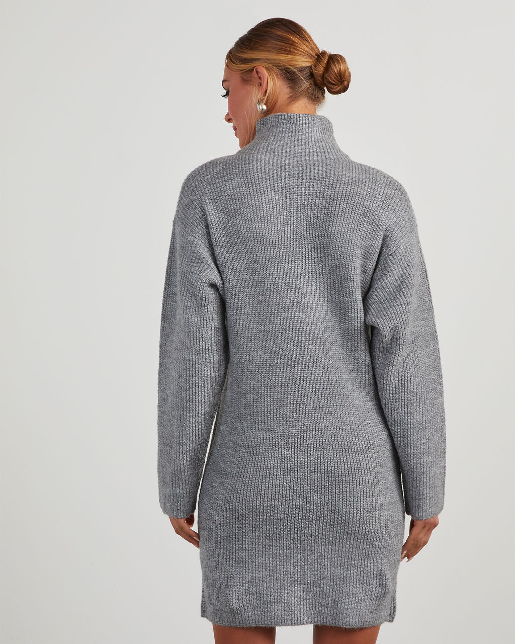 Uptown Girl Mock Neck Sweater Dress-Matylis