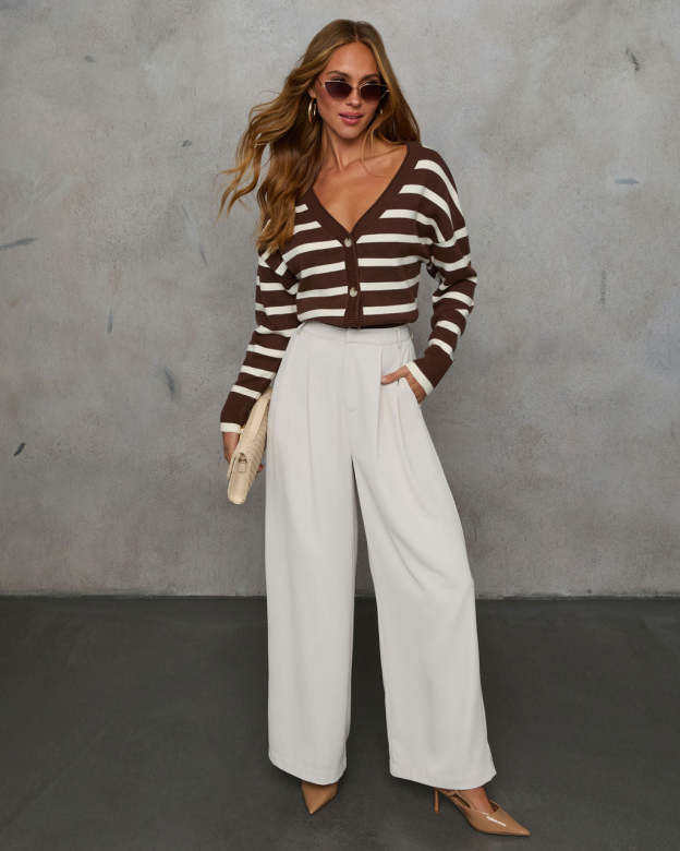 Thinking of You Contrast Striped Cardigan-Matylis
