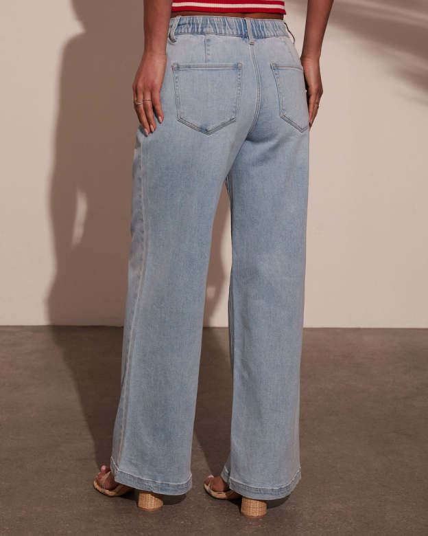 Wanderfolk Drawstring Wide Leg Jeans-Matylis