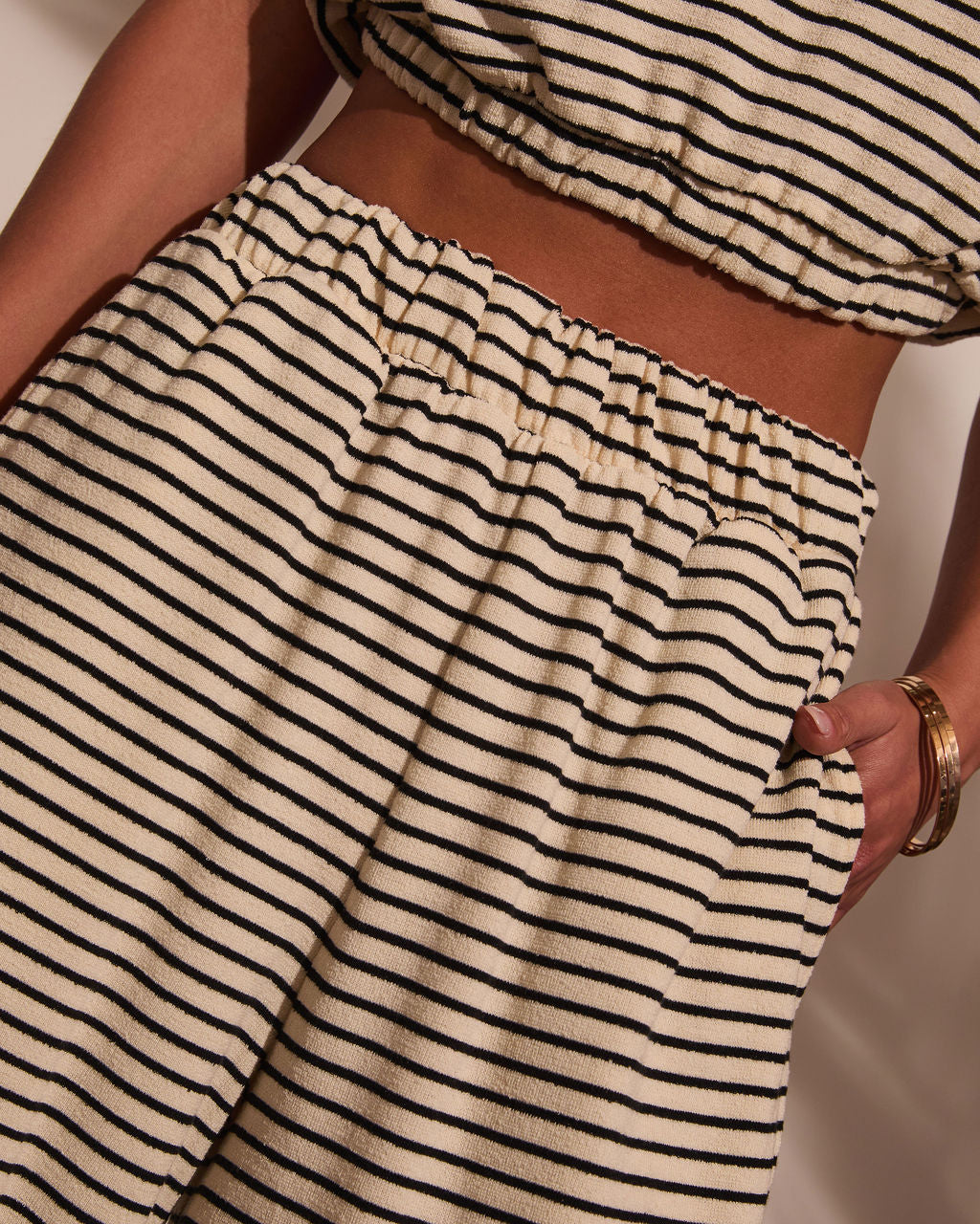 Washed Away Striped Wide Leg Pants-Matylis