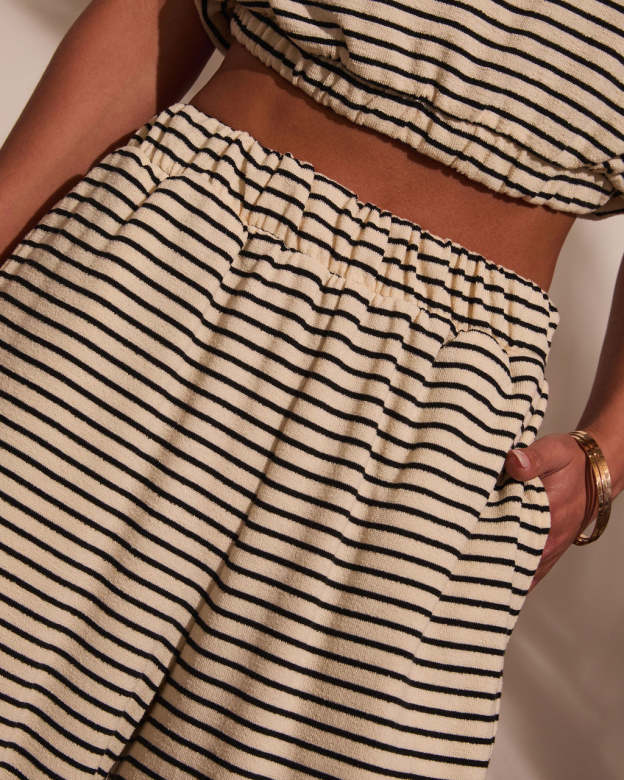 Washed Away Striped Wide Leg Pants-Matylis