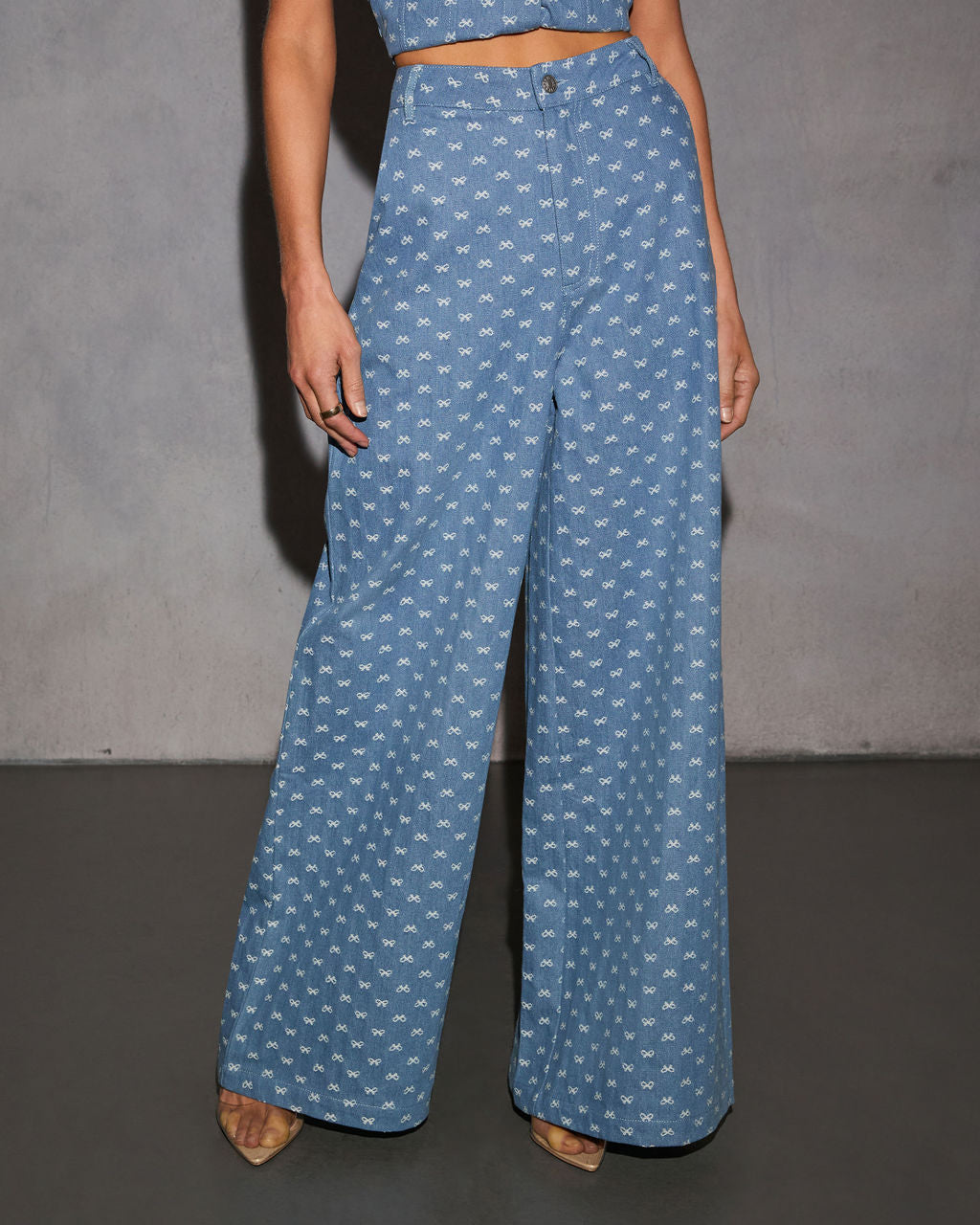 Tied In Love Bow Wide Leg Jeans-Matylis