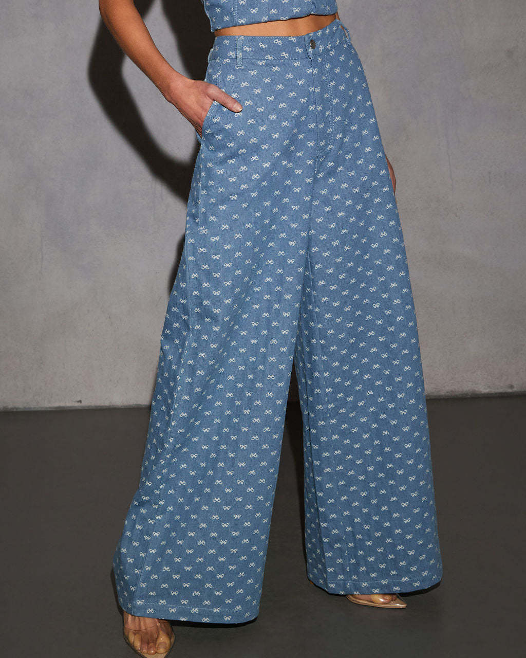 Tied In Love Bow Wide Leg Jeans-Matylis