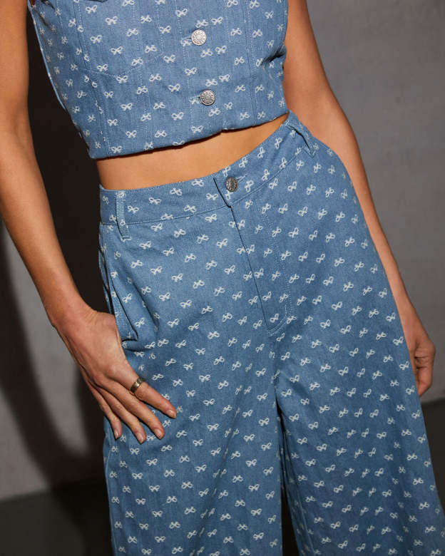 Tied In Love Bow Wide Leg Jeans-Matylis