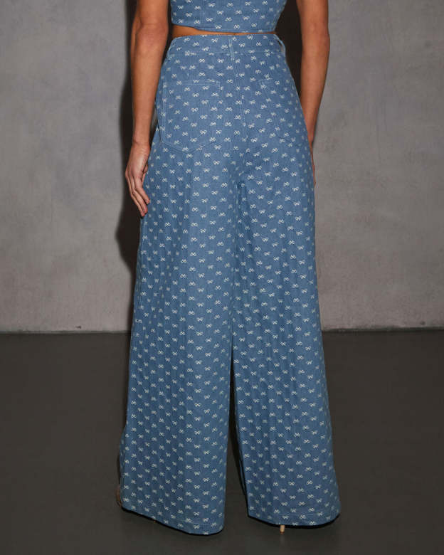 Tied In Love Bow Wide Leg Jeans-Matylis
