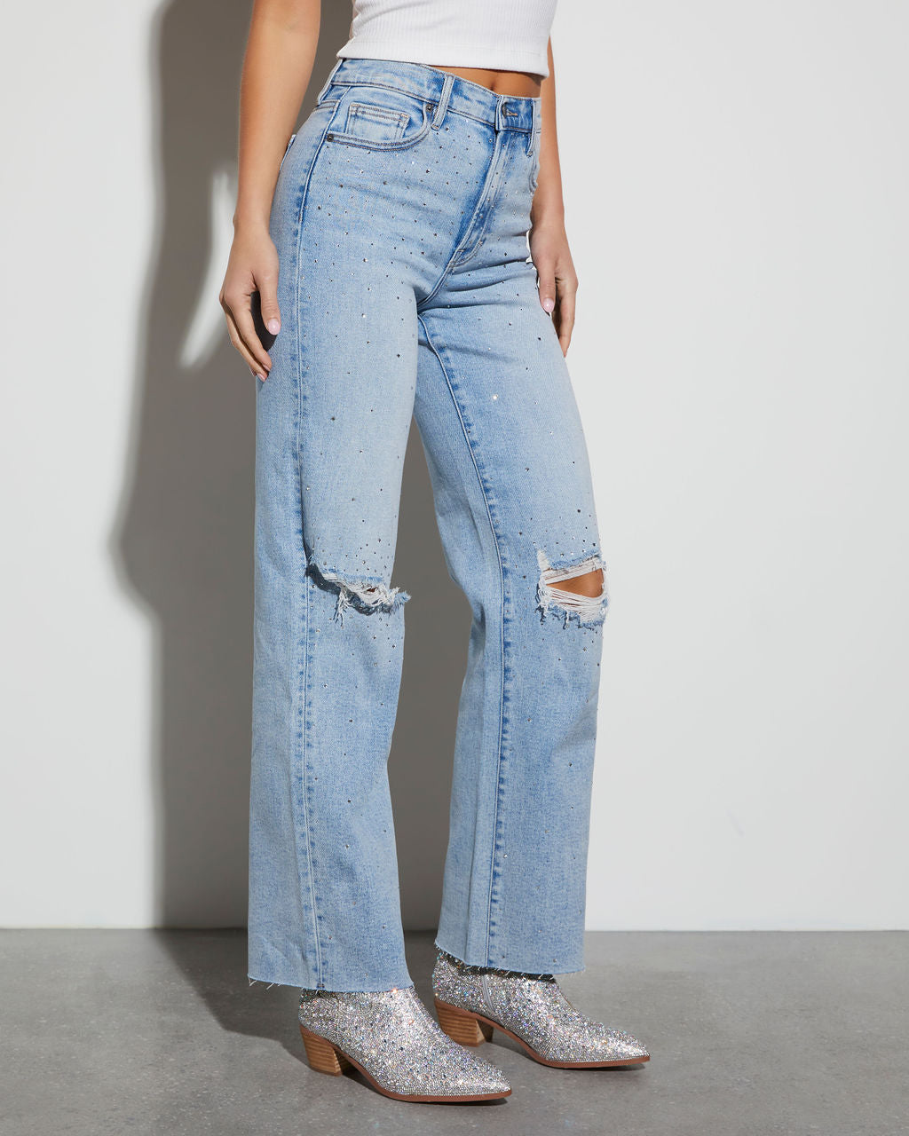 Wilda Icon Diamonte Straight Leg Jeans-Matylis