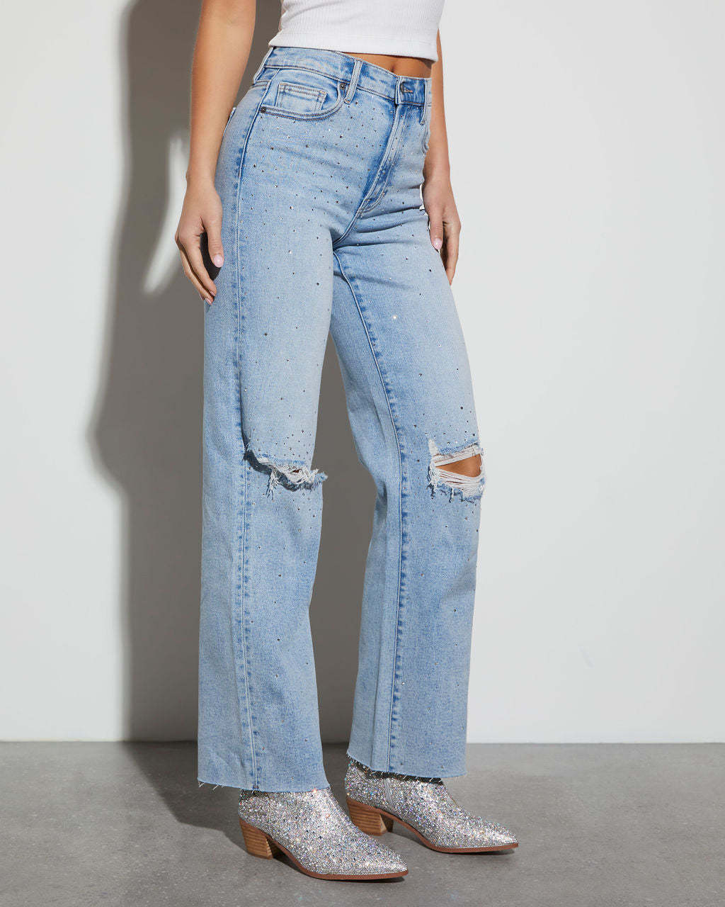 Wilda Icon Diamonte Straight Leg Jeans-Matylis