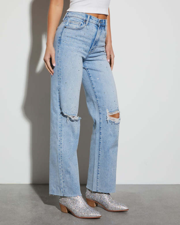 Wilda Icon Diamonte Straight Leg Jeans-Matylis